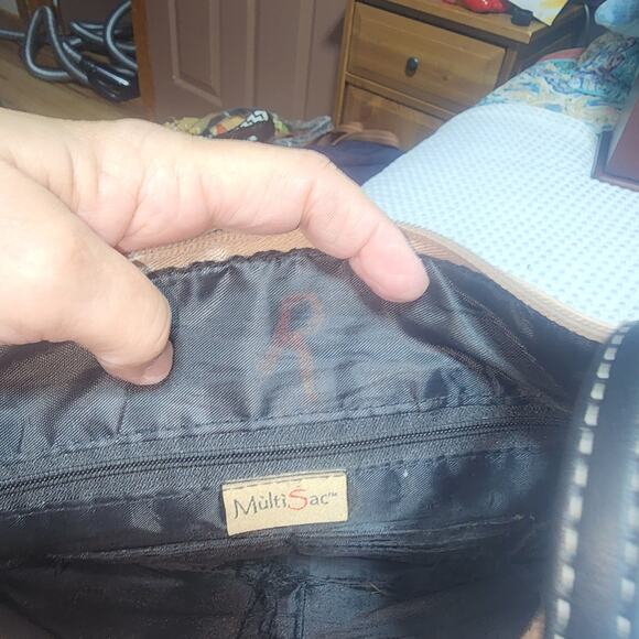 MULTISAC EUC BLUSH CREAM FAUC LEATHER CROSSBODY BAG - Picture 9 of 9